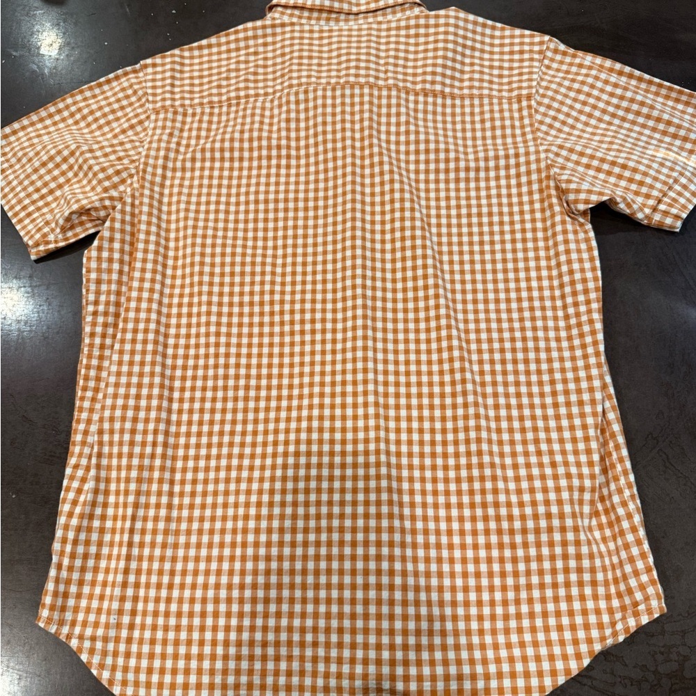 Columbia Men's Orange Plaid Casual Shirt - Picture 5 of 8